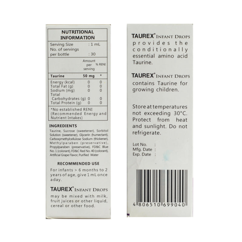 Taurex Taurine 50mg/ml Drop 30ml