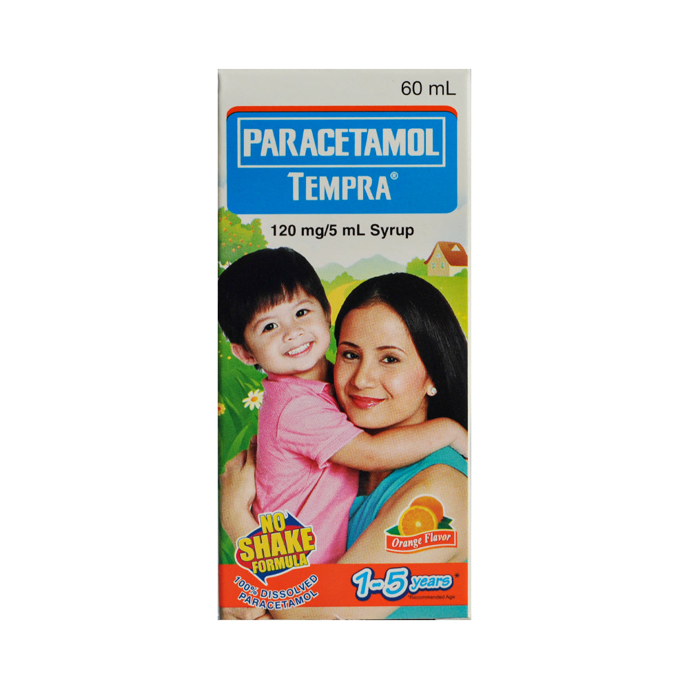 Parace Tempra Paracetamol 120mg/5ml Syrup Orange 60ml
