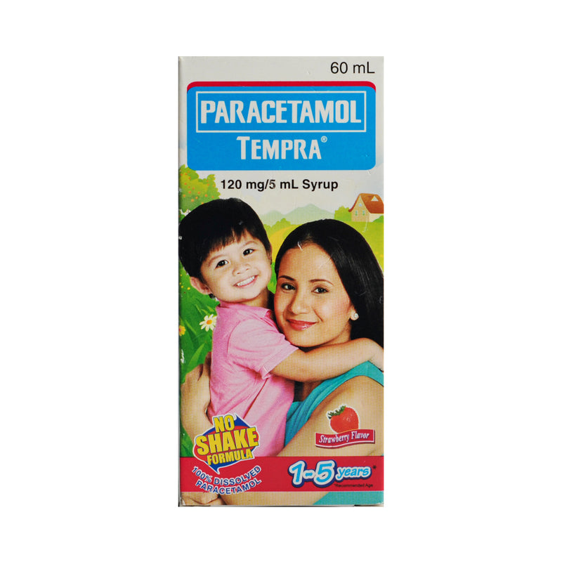 Tempra Paracetamol Strawberry 120mg/5ml Syrup 60ml