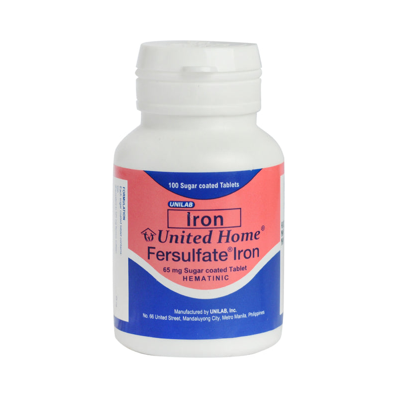 United Home Fersulfate Iron 65mg Tablet 100's