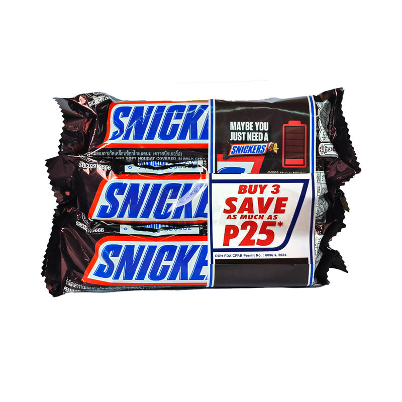 Snickers Classic Singles 51g x 3's