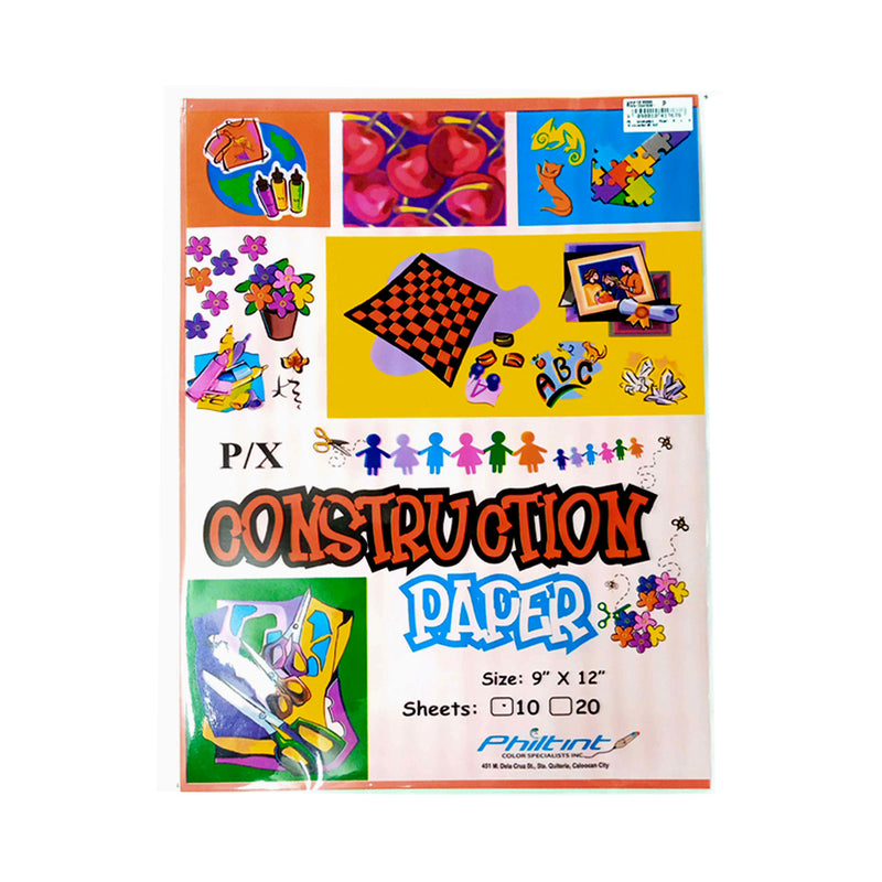 PX Construction Paper Assorted 9in x 12in 10’s