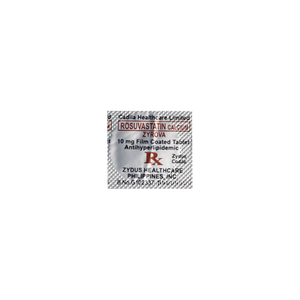 Zyrova Zyrova Rosuvastatin Calcium 10mg Film-Coated Tablet By 1's