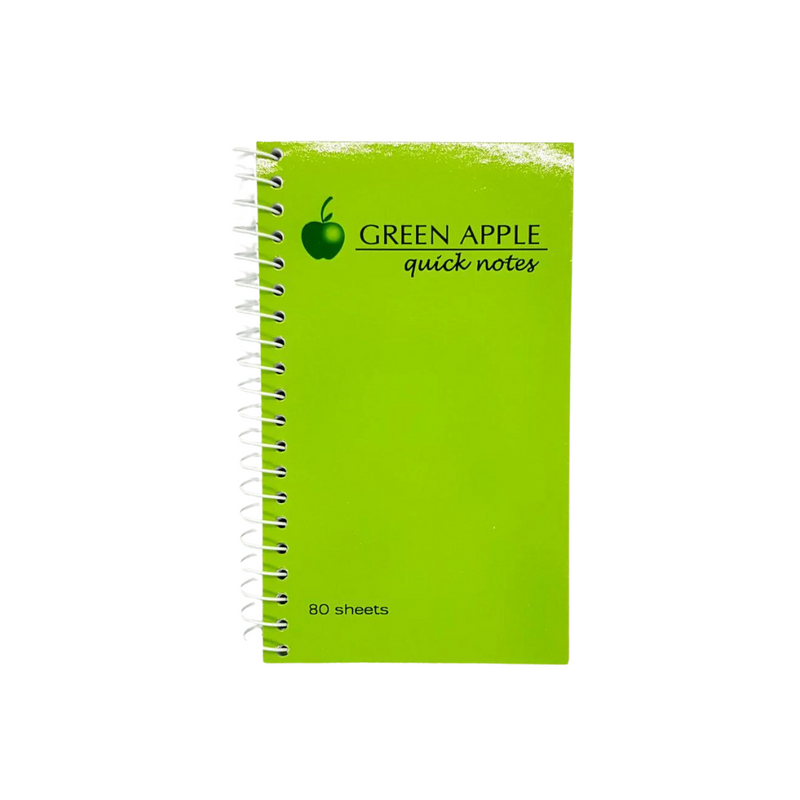 Green Apple Spiral Notebook 3 x 5in 80 Leaves