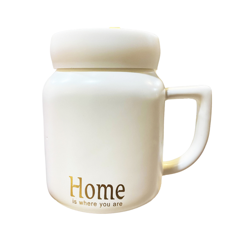 Ideal Living Mug With Cover White 430ml