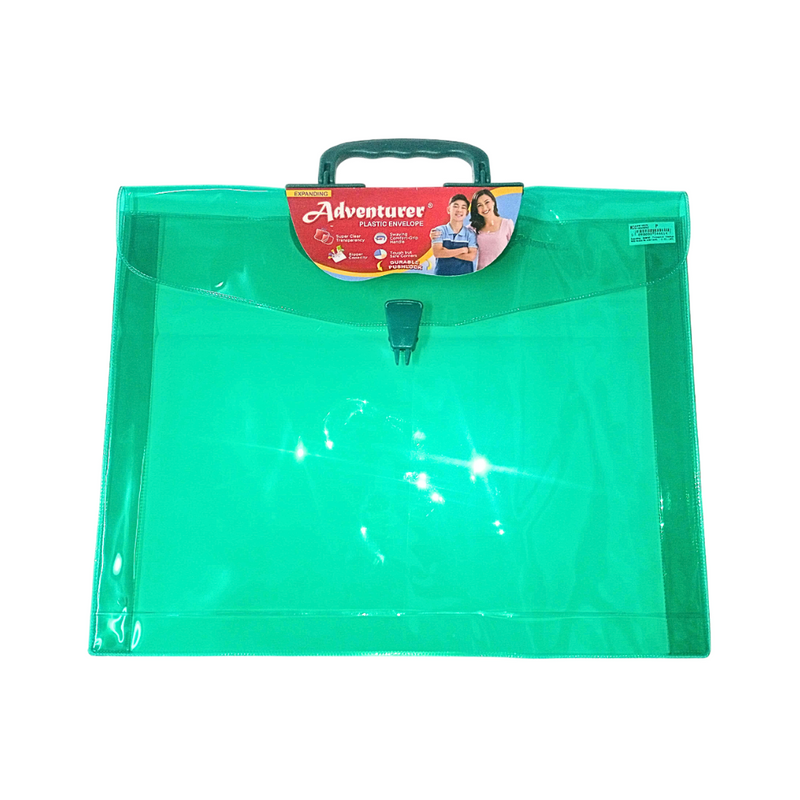 Expanding Colored Transparent Envelope With Handle Long