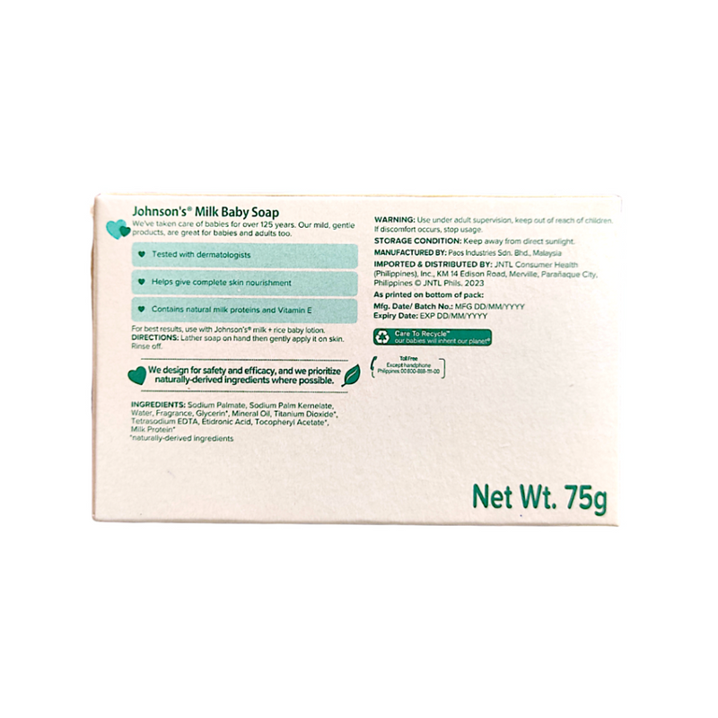 Johnson's Baby Soap Milk 75g