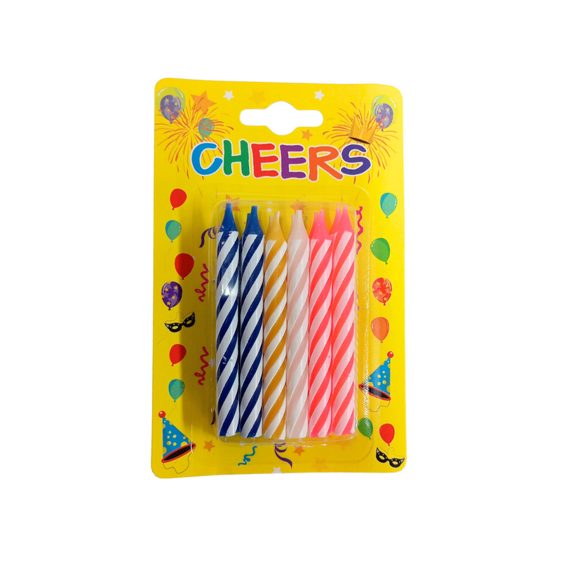 BW Cheers Spiral Candle Big Assorted 12's