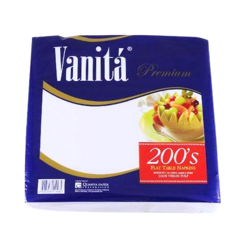 Vanita Virgin Pulp Table Napkin Flat 1ply 100's