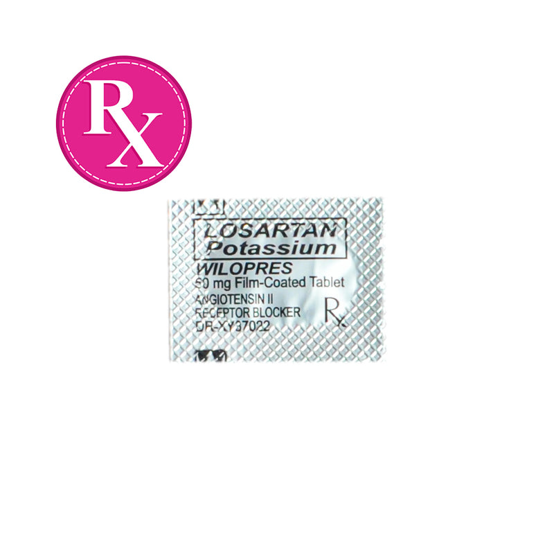 Wilopres Losartan Potassium 50mg Film Coated Tablet By 1's