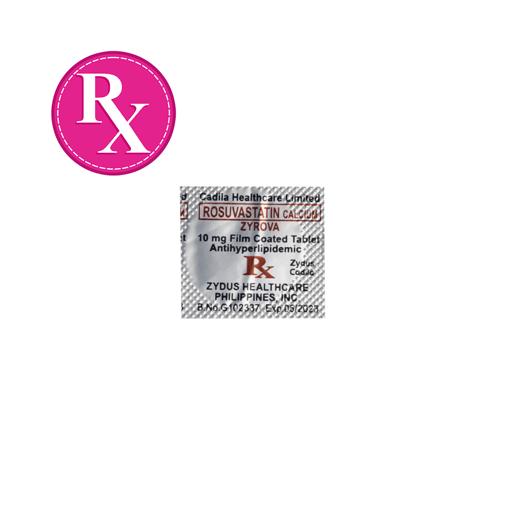 Zyrova Rosuvastatin Calcium 10mg Film-Coated Tablet By 1's