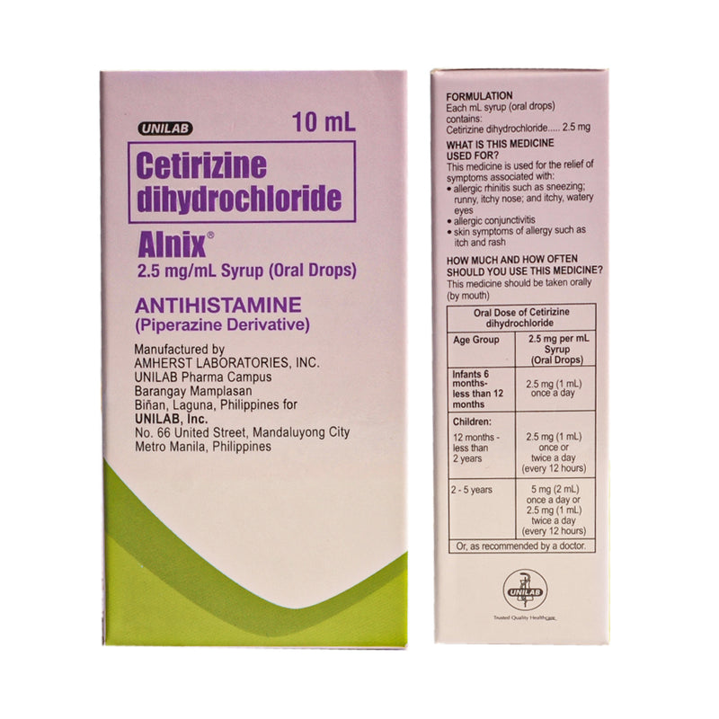 Alnix Cetirizine 2.5mg/ml Oral Drops 10ml