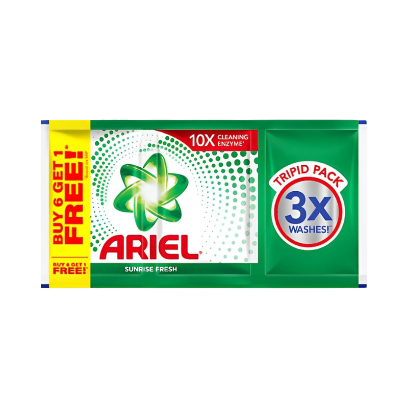 Ariel Detergent Powder Tripid Pack Sunrise Fresh 90g 6's + 1