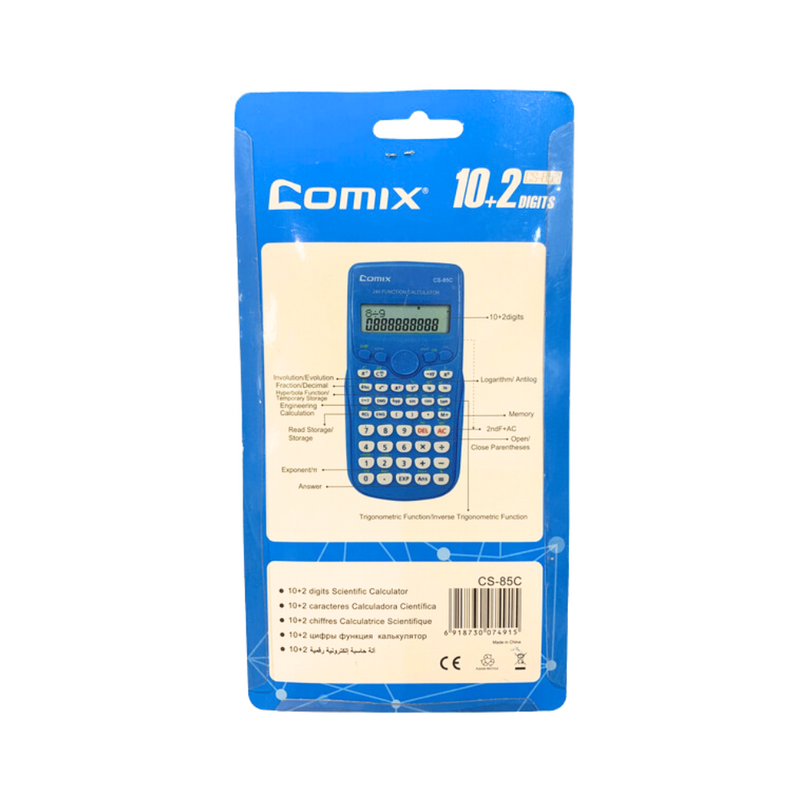 Comix CS-85C Scientific Calculator 240 Function Funky Blue