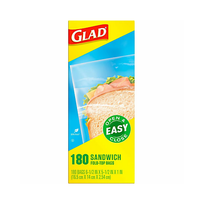 Glad Fold-Top Sandwich Bags 180's