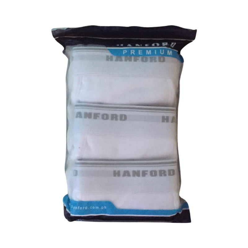 Hanford Men Premium 30 Ribbed Cotton Classic Briefs White 3 in 1