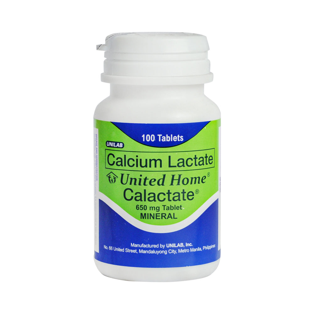 Ca Tablets United Home Calactate Calcium Lactate 650mg Tablet 100's