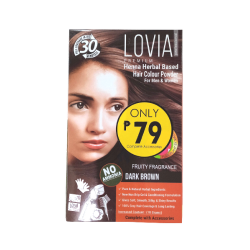 Lovia Henna Herbal Hair Colour Powder Dark Brown 10g