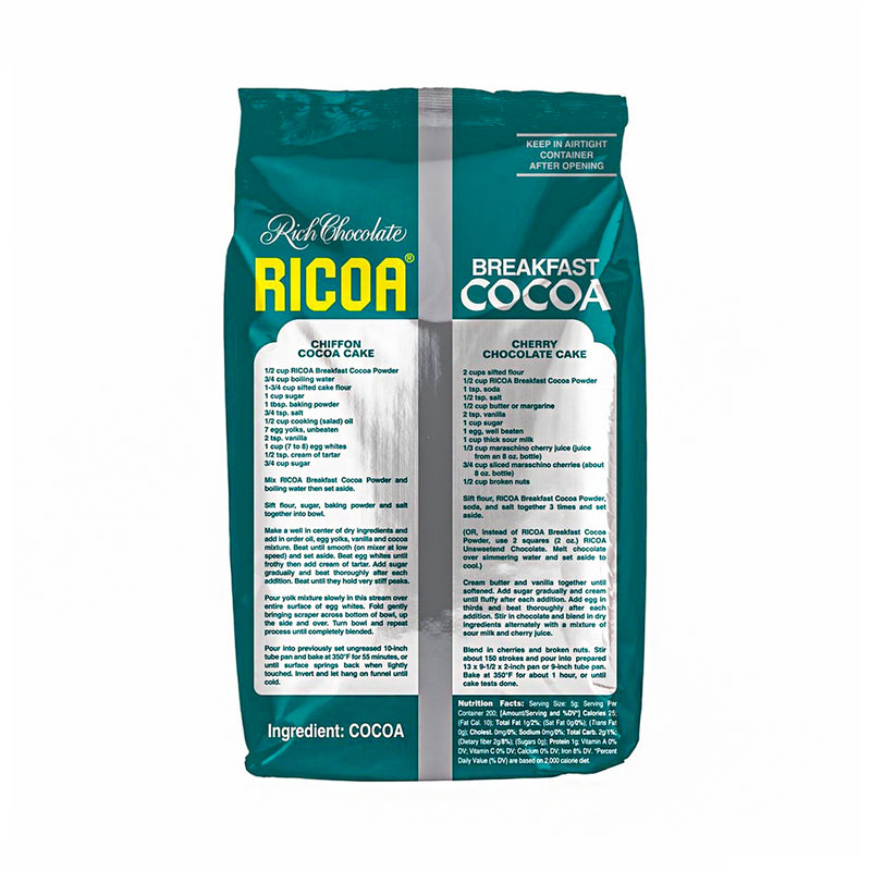 Ricoa Breakfast Cocoa Pouch Econopack 70g
