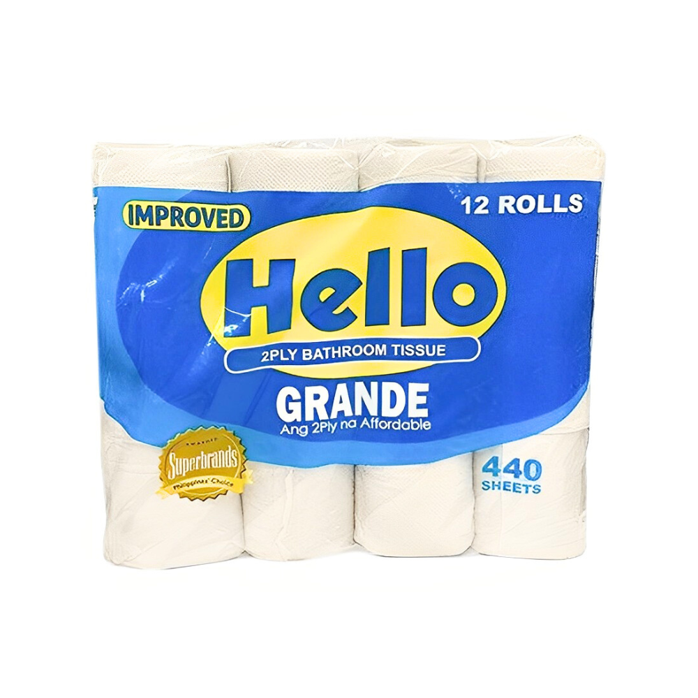 Hello Tissue Hello Bathroom Tissue 2 Ply 12 Rolls