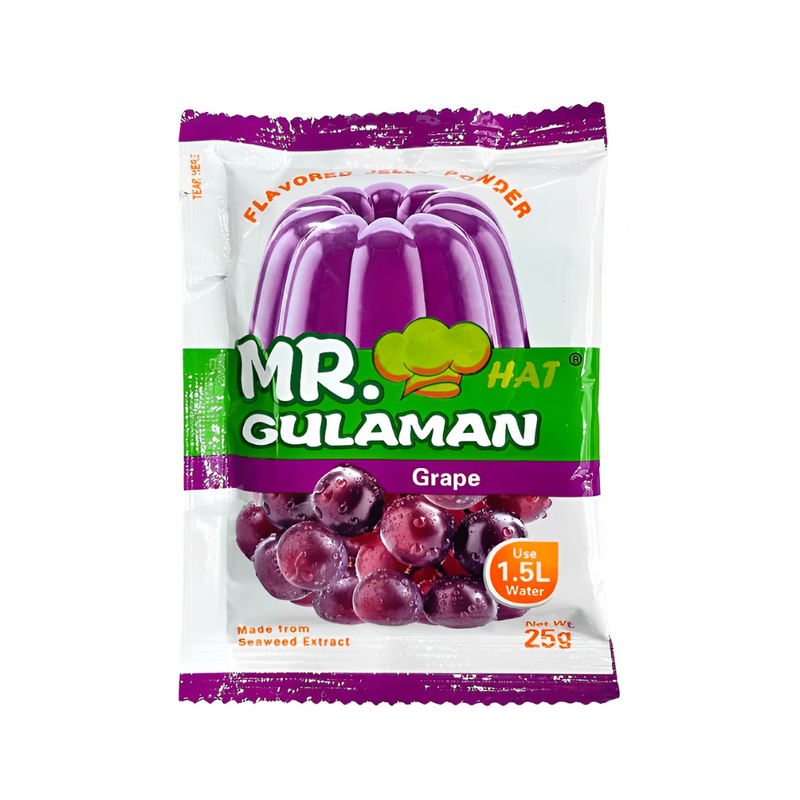 Mr. Hat Gulaman Flavored Jelly Powder Grapes 25g