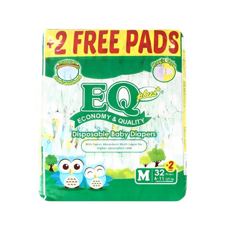 EQ Plus Baby Diaper Big Pack Medium 32's