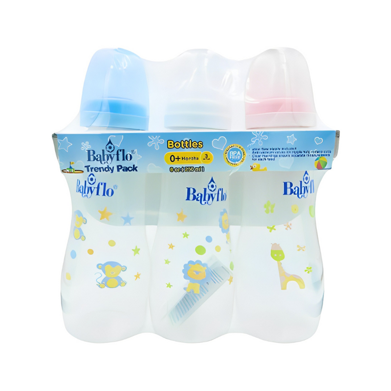 Babyflo Feeding Bottle Trendy Pack 240ml (8oz)