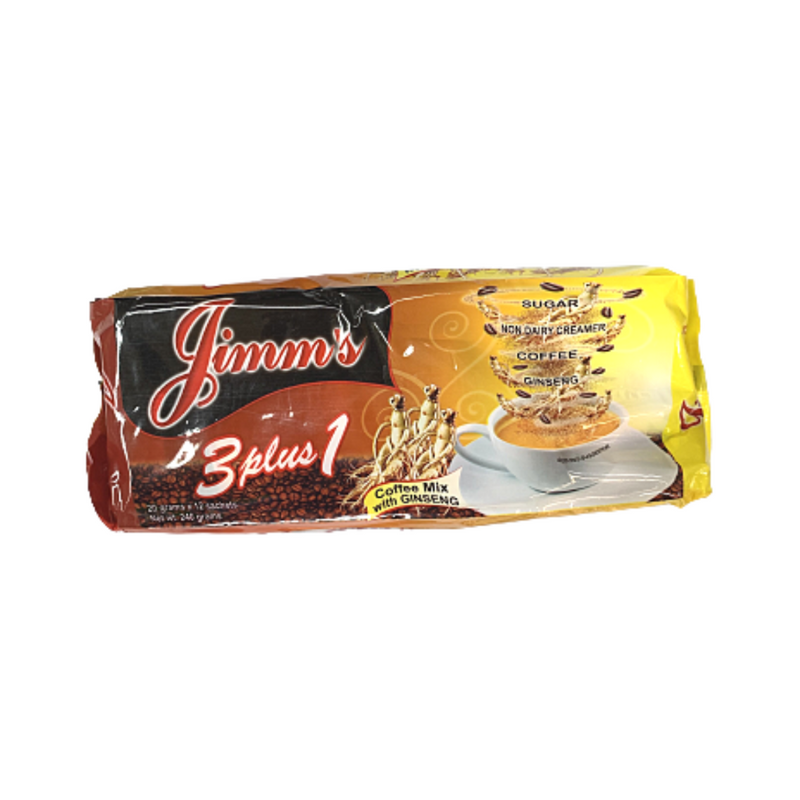 Jimm's 3 Plus 1 Coffee Mix With Ginseng Powder 20g x 12 Sachets