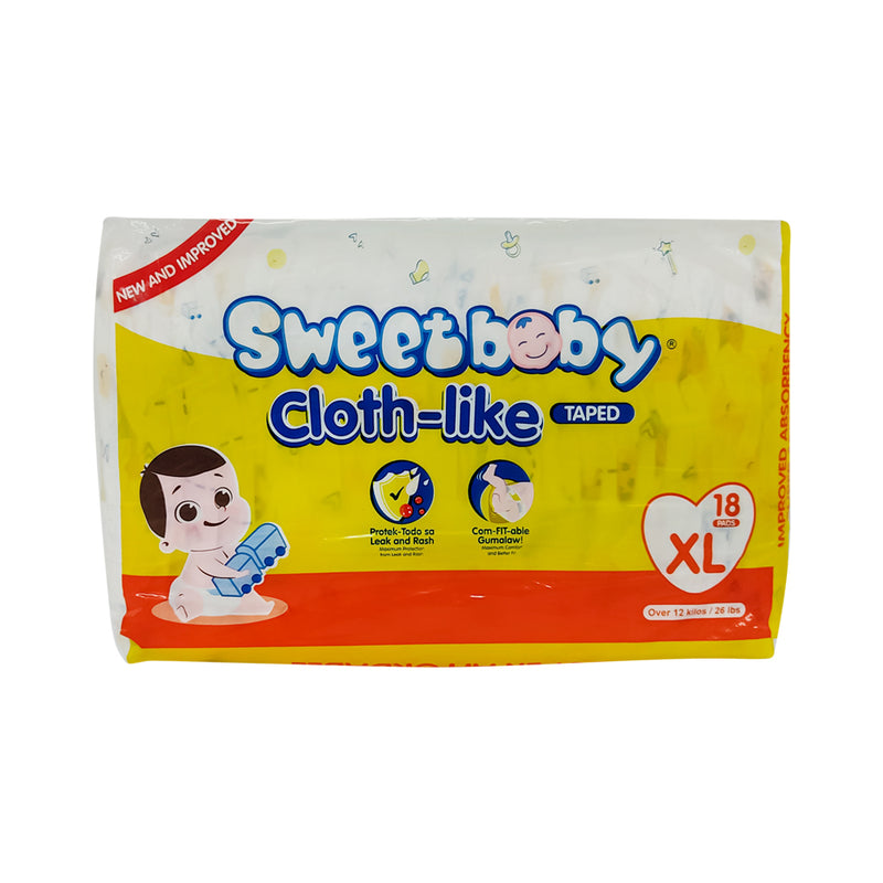 Sweet Baby Cloth-Like Taped Diapers XL 18 Pads