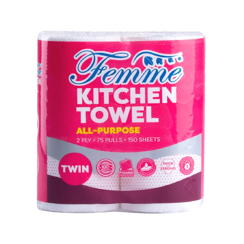 Femme All Purpose Kitchen Towel 2Ply Twin Pack