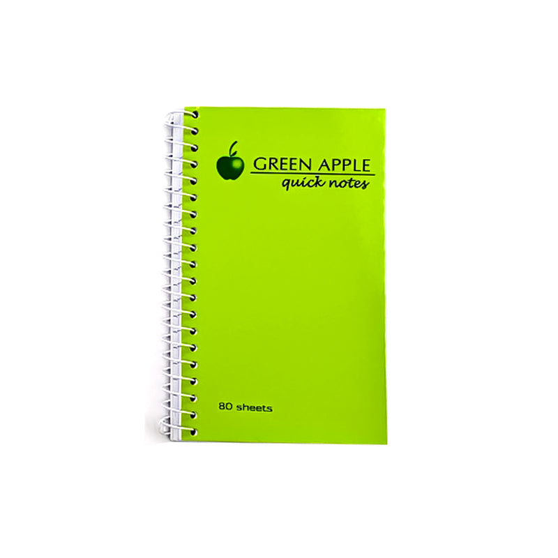Green Apple Spiral  Notebook 3x5 80Lvs