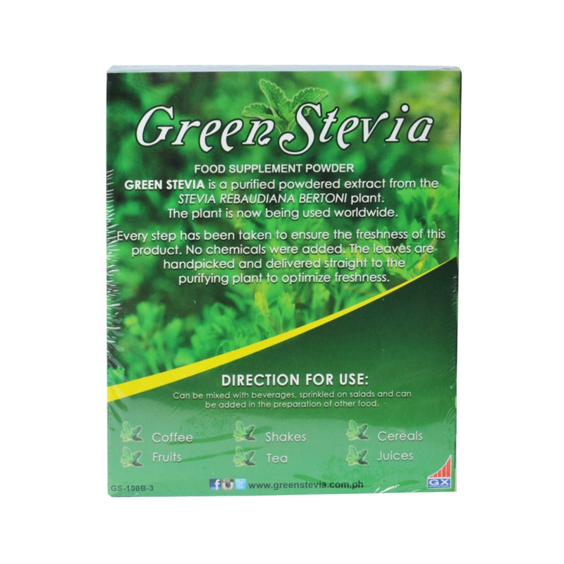 Green Stevia Food Supplement Powder 100 Sachets