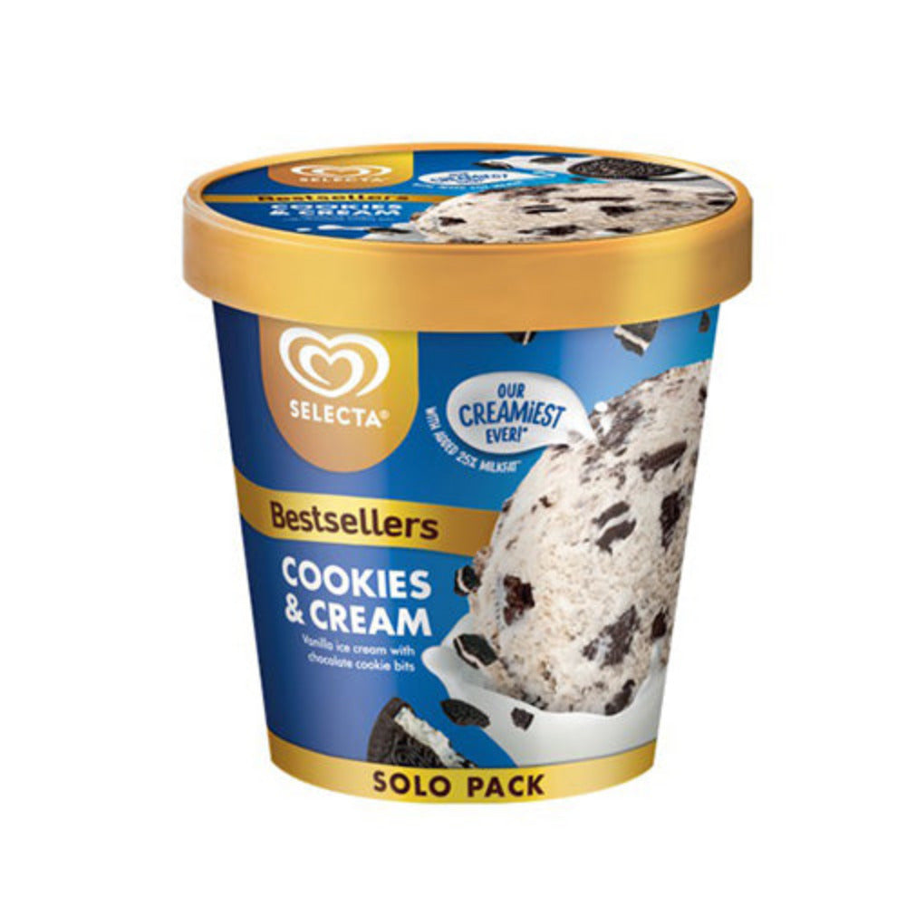 Selecta Containers Selecta Solo Pack Ice Cream Cookies & Cream 450ml