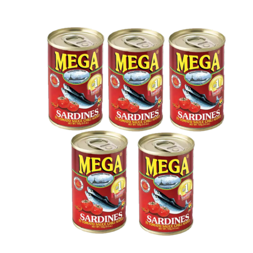 Mega Sardines Red Hot 155g x 5's