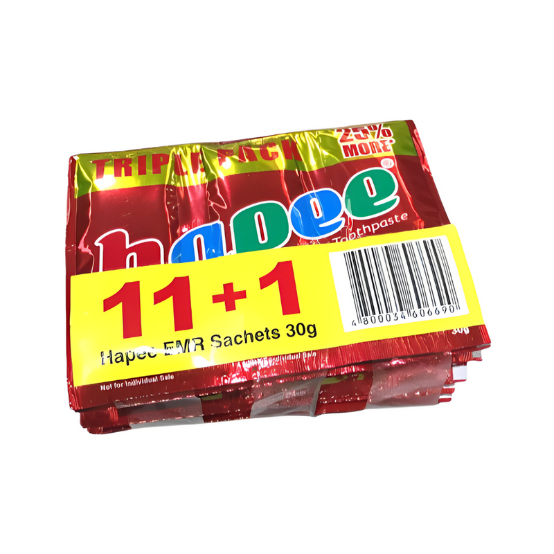 Hapee Toothpaste Explosive Red Menthol Tween 30g x 11's + 1