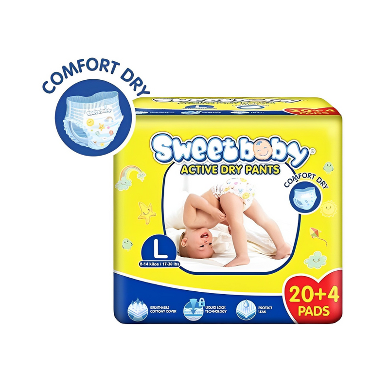 Sweet Baby Active Dry Pants Large 20's + 4 Free Pads