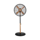 Asahi Stand Fan Wooden Blade 16" Black