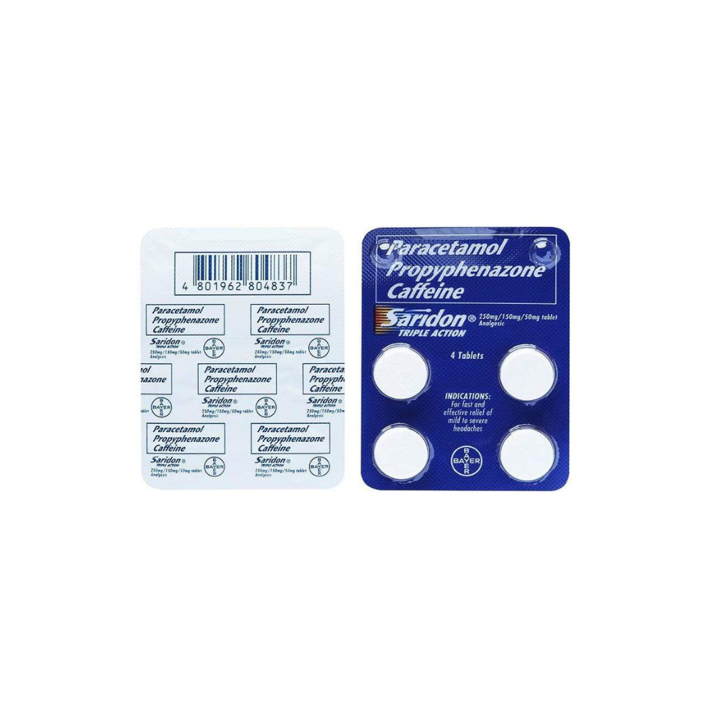 Ation Tablet Saridon Triple Action Tablet by 4's