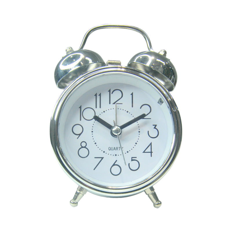 At Home Brandie Vintage Table Clock Silver