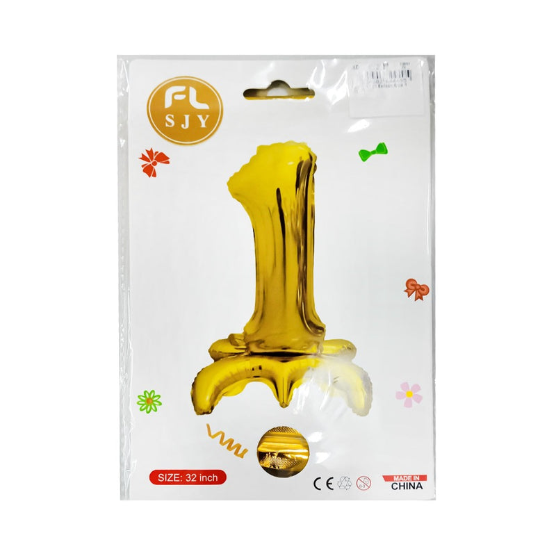 Number Foil Balloon Gold 1
