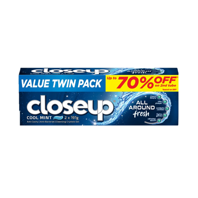 Close Up Toothpaste Cool Mint All Around Fresh 191g Value Twin Pack
