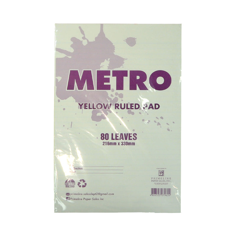 Metro Yellow Ruled Pad 80lvs