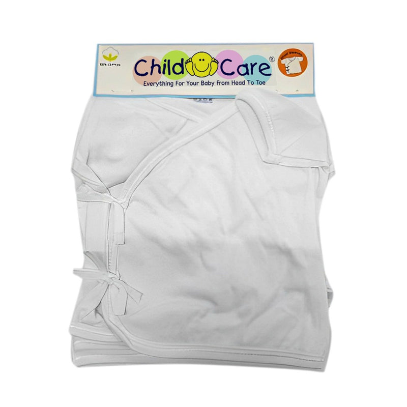 Childcare Short Sleeve Tie Side White Medium 3's