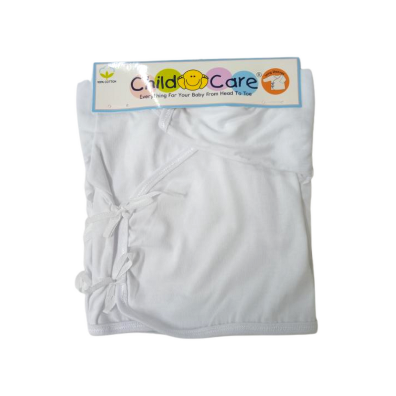 Childcare Long Sleeve Tie Side White Small 3's