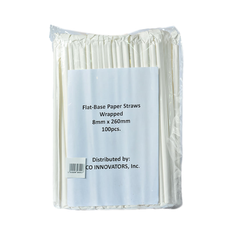 Eco Paper Straw Wrapped 8mm x 260mm 100's