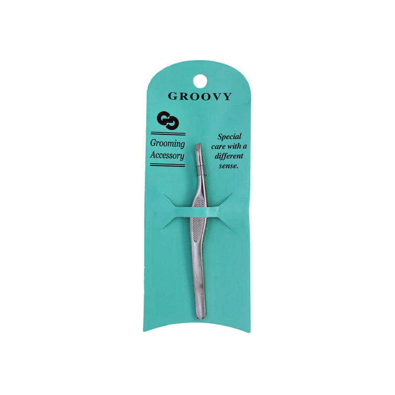 Groovy Curved Shape Tweezer with Center Grooves