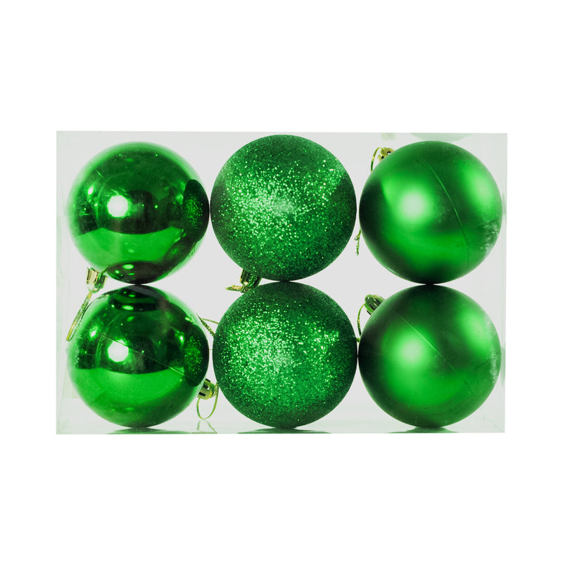 Ideal Living Shiny/Matte/Glittered Balls 6's 7cm