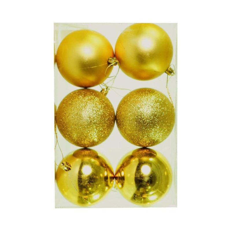 Ideal Living Shiny/Matte/Glittered Balls 8cm 6's