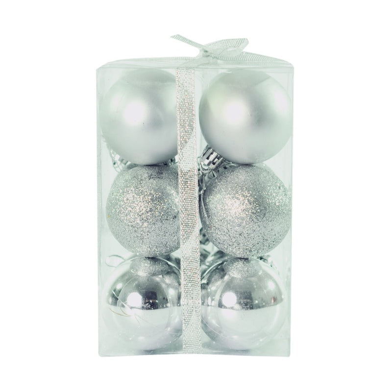 Ideal Living Shiny/Matte/Glittered Balls 5cm 12's