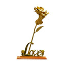 Ideal Living Gold Plated Single Rose With Stand